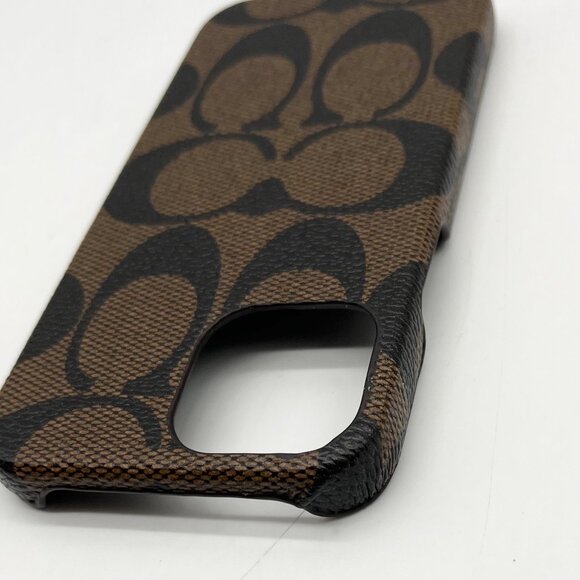 Coach Brown And Black Signature Canvas Slim Wrap I Phone 12 Mini Case - Picture 5 of 6